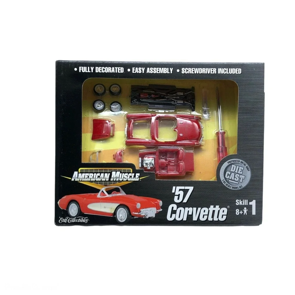 Ertl‎ American Muscle 1957 '57 Chevrolet Chevy Corvette Car Red Model Kit 1/64